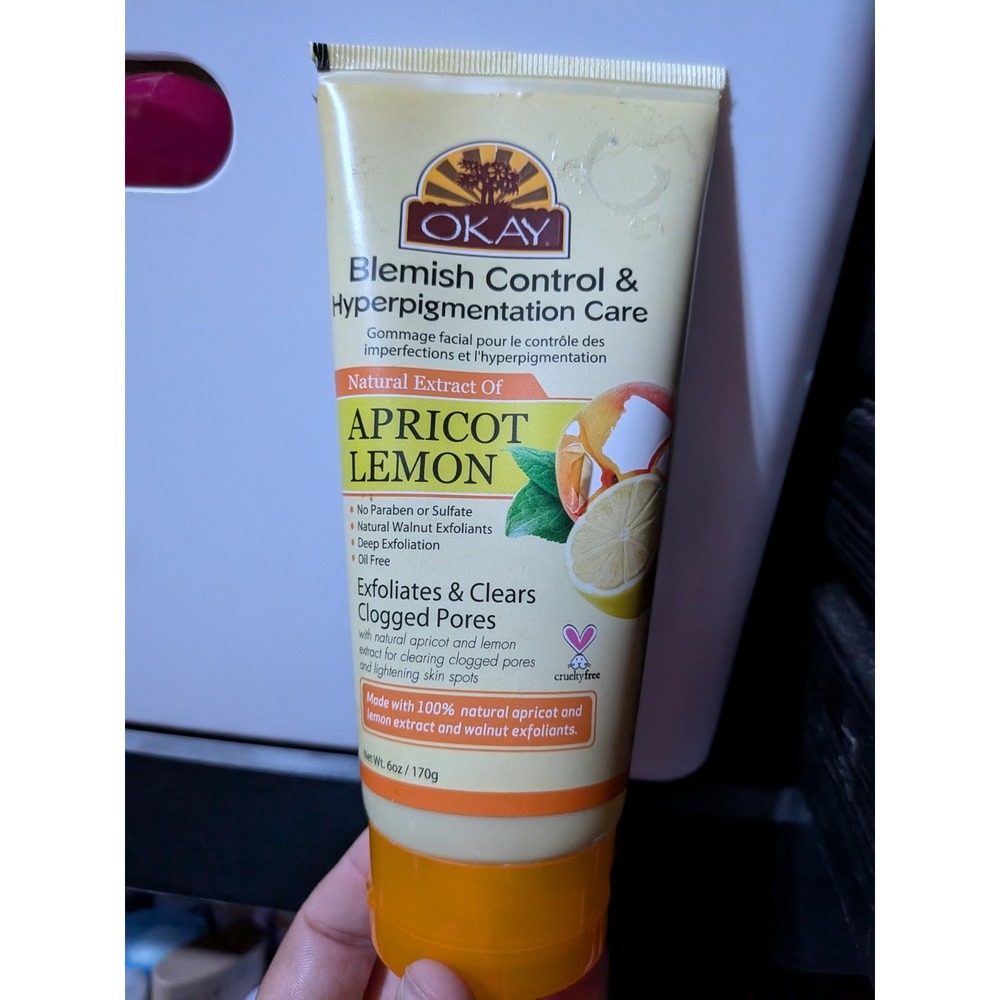 Apricot Lemon Scrub *NEW* OKAY Blemish Control & Hyperpigmentation Full Size 6oz